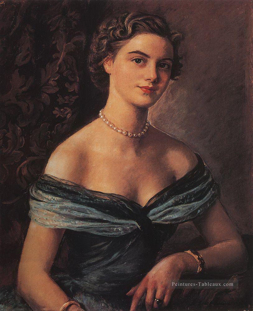hélène de rua princesse jean de merode 1954 belle dame femme Peintures à l'huile